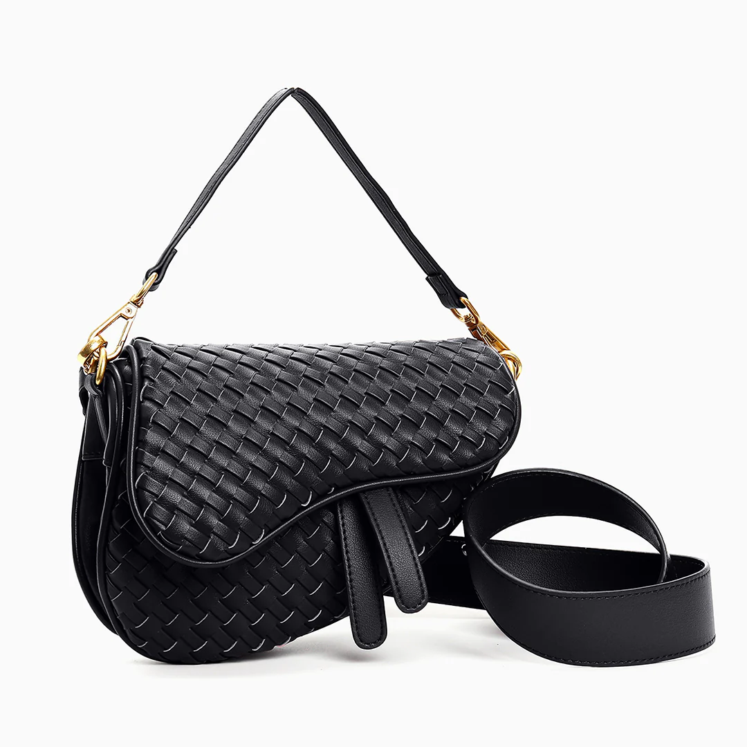 Madelyn Woven Saddle Bag - Image 5