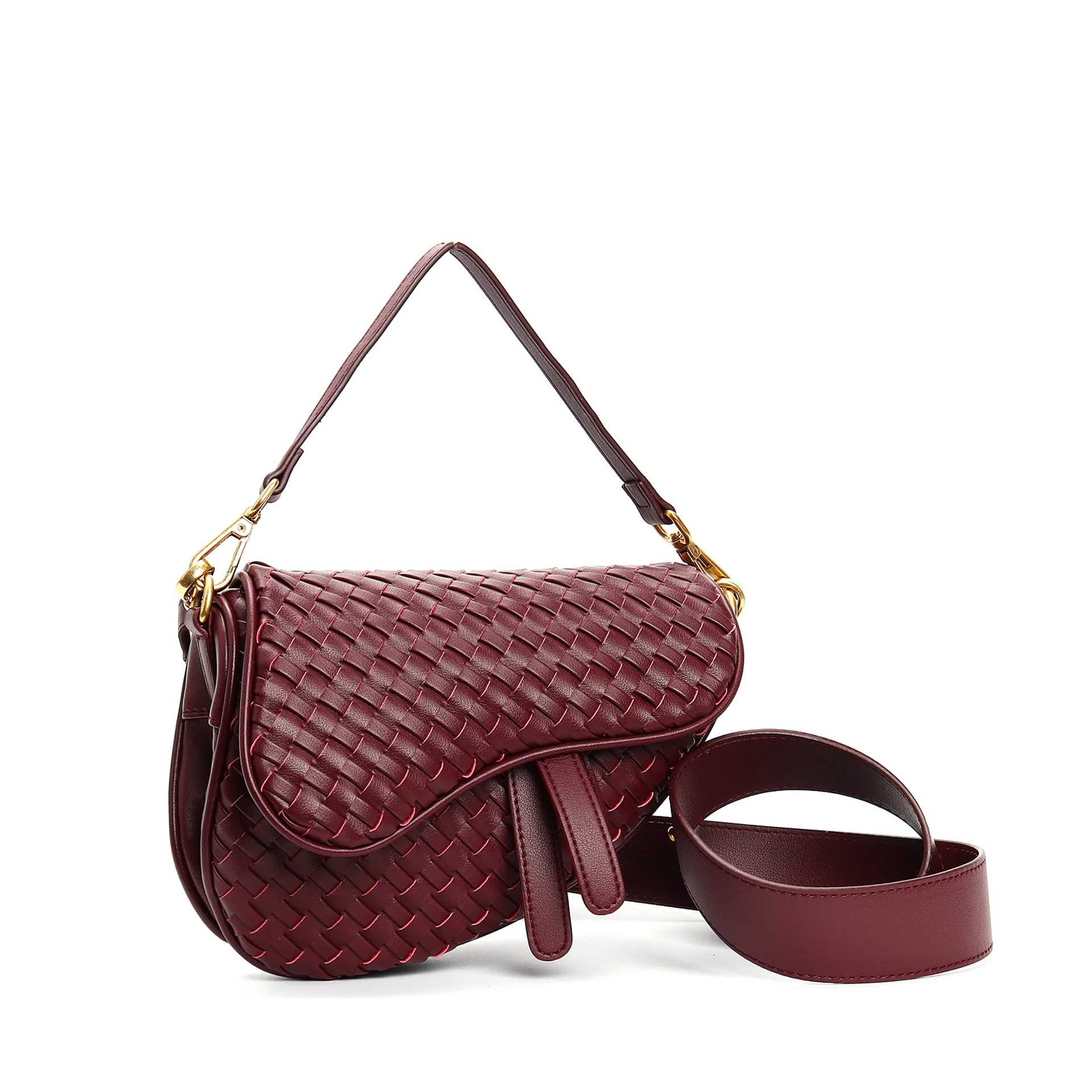 Madelyn Woven Saddle Bag - Image 9